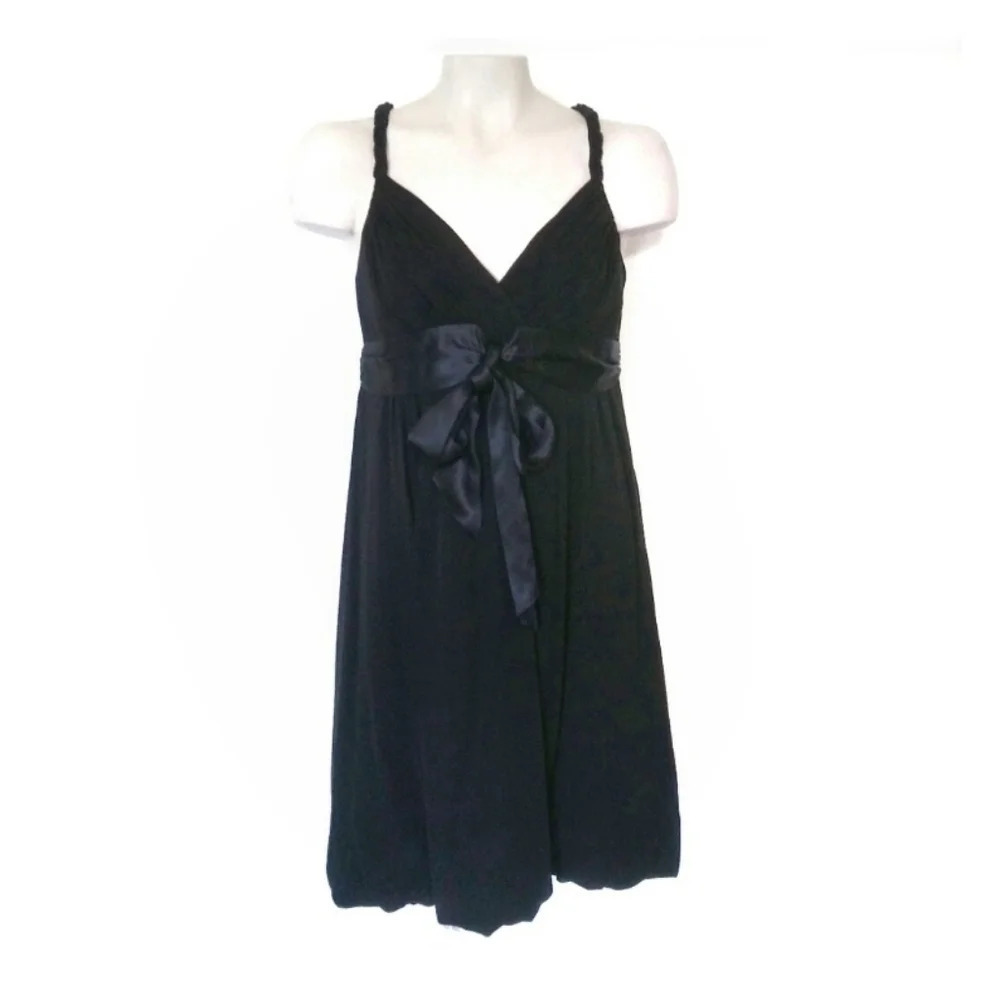 𝅺BCBG MAXAZRIA Silk Babydoll Cocktail Mini Whimsigoth Bubble Hem 6